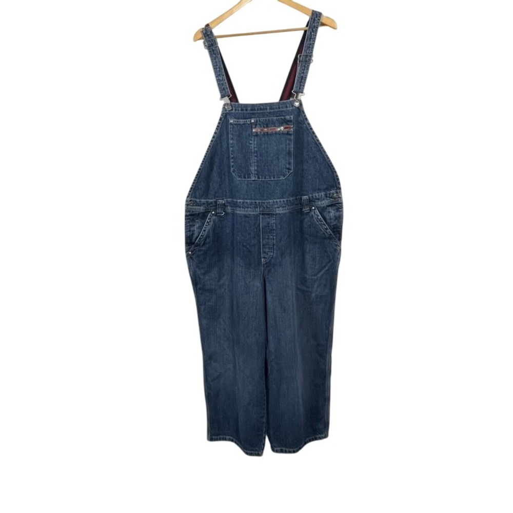Tommy Hilfiger Denim Overalls Womens 3X Blue Medium Wash Excellent 90s Baggy Y2K